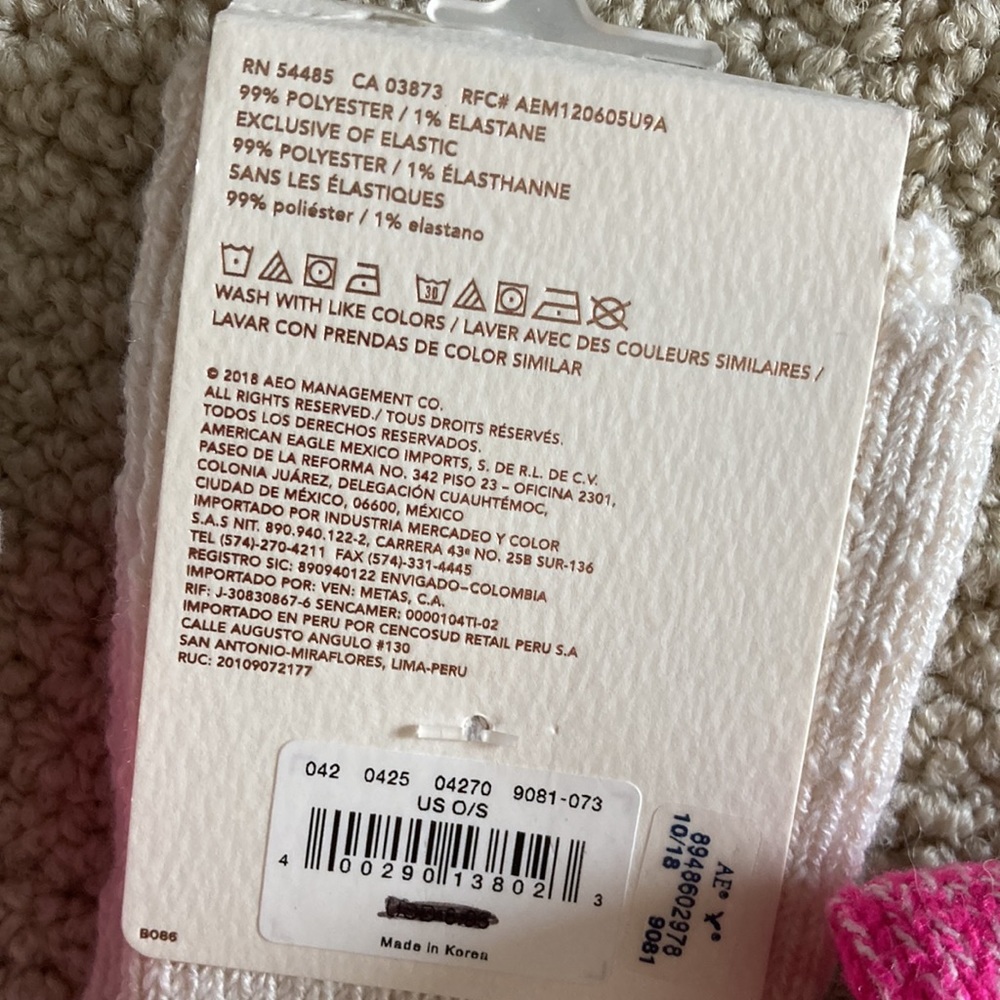 NEW Express American Eagle Crew Socks Long Color Block Knitted Bundle 3 Count - Picture 7 of 8